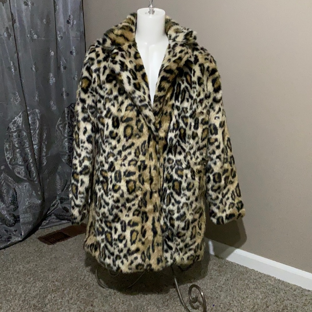 NWT Nasty Gal Faux Fur Leopard Print Coat